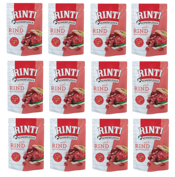 Rinti Pouch Dana Etli Köpek Yaş Mama 400 Gr. X 12 Adet ürün görseli 1