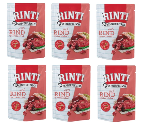 Rinti Pouch Dana Etli Köpek Yaş Mama 400 Gr. X 6 Adet ürün görseli 1