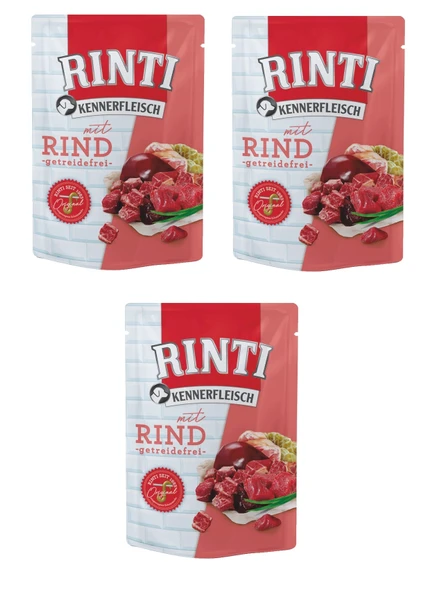 Rinti Pouch Dana Etli Köpek Yaş Mama 400 Gr. X 3 Adet ürün görseli 1