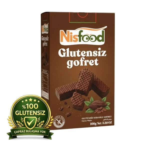 Glutensiz Gofret Kakaolu 100 gr NisFood - 1 adet ürün görseli 1