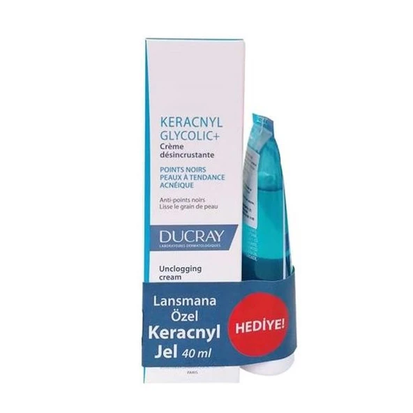 Ducray Keracnyl Glycolic+ Cream 30 ml + Keracnyl Jel HEDİYE 40 ml ürün görseli 1
