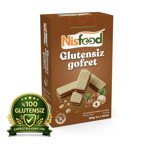 Glutensiz Gofret Fındıklı 100 gr NisFood - 1 adet ürün görseli 1