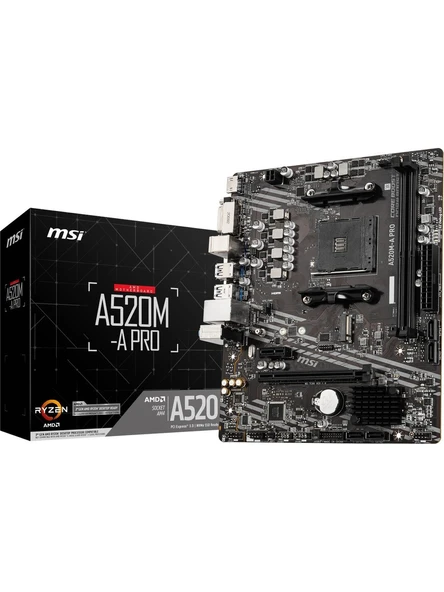 MSI A520M-A Pro AMD AM4 DDR4 Micro ATX Anakart ürün görseli 1