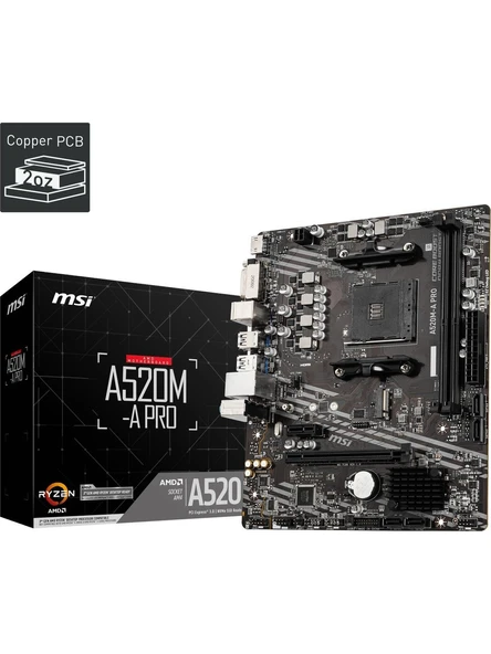 MSI A520M-A Pro AMD AM4 DDR4 Micro ATX Anakart - Resim 5