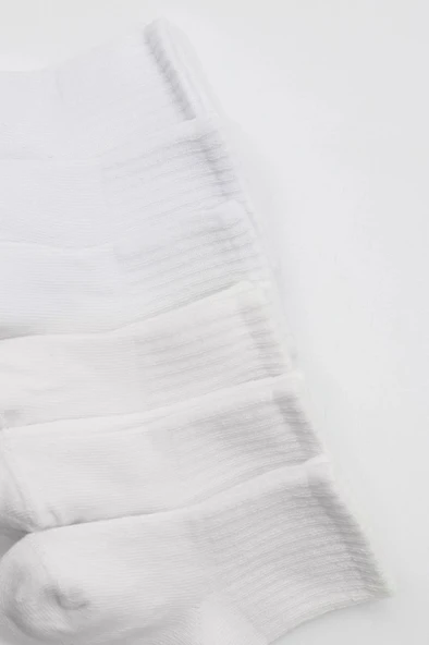 6'Lı Basic Penye Soket Çorap 10101 Beyaz - Resim 5