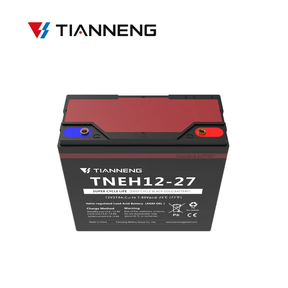 Tianneng TNEH 12-27 uzun çevrim ömrü siyah altın pil elektrikli motosiklet 12v 27ah ürün görseli 1