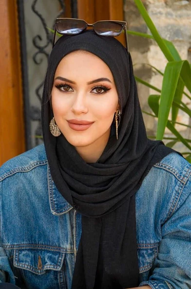 Siyah Kelebek Bone Şal - Resim 3