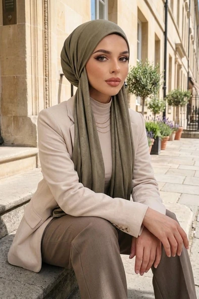 Haki Bandana Bone Şal ürün görseli 1