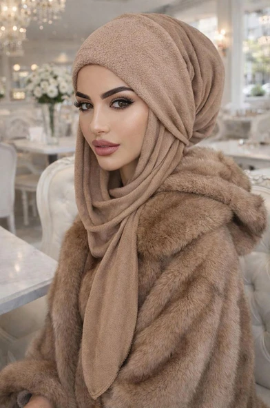 Camel Kelebek Bone Şal - Resim 2
