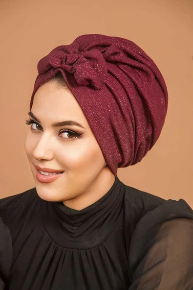 Bordo Abiye Hazır Türban Bone - 60300 ürün görseli 1