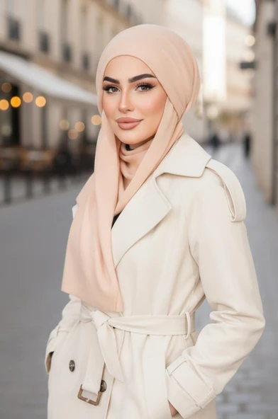 Somon Nude Serisi Kelebek Bone Şal - Resim 3