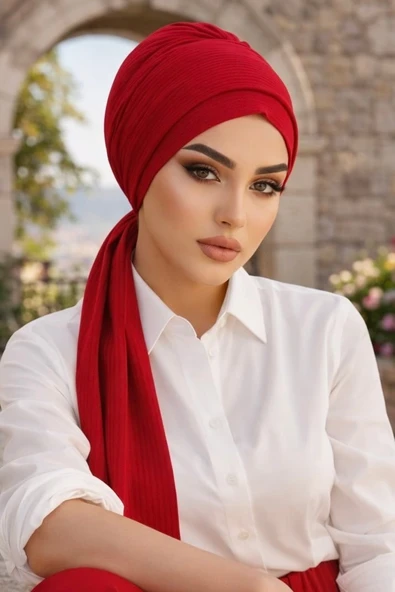 Açık Bordo Atkılı Bone ürün görseli 1