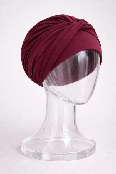 Bordo Burgu Detaylı Bone - Resim 3
