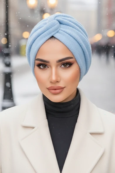 Bebe Mavi Kışlık Hazır Burgu Bone - Resim 3