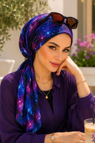 Gezegen Desen Eşarp Bone ürün görseli 1