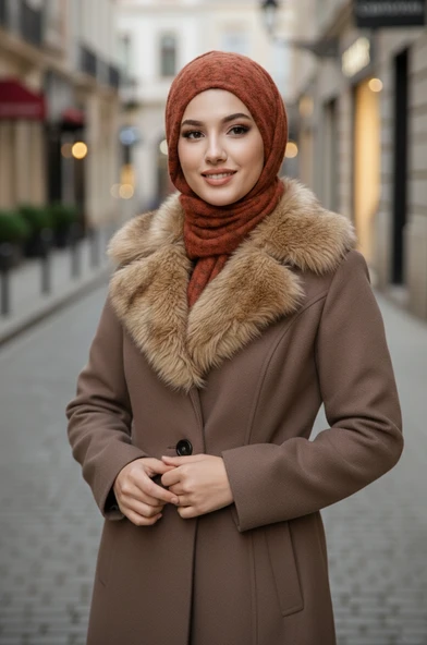 Taba Desenli Yumoş Kelebek Bone Şal - Resim 3