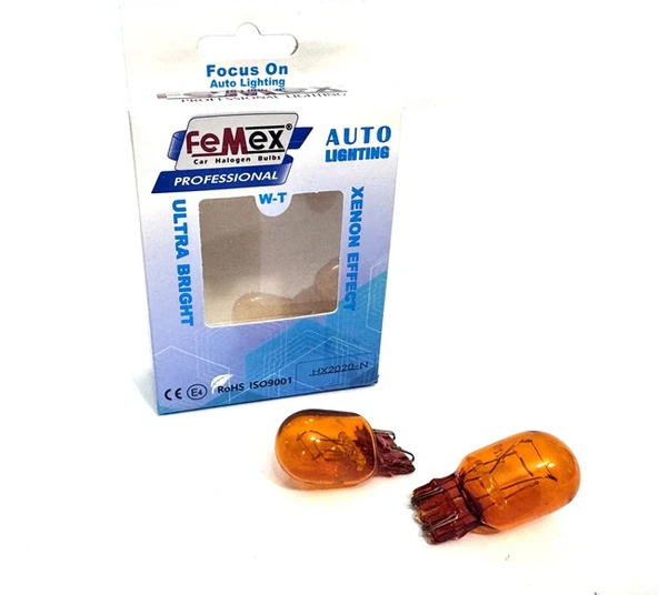 Femex Naturel Turuncu T20 W21W 7440 7443 Tek Duy Çit Duy Sinyal Gündüz Aydınlatma ürün görseli 1