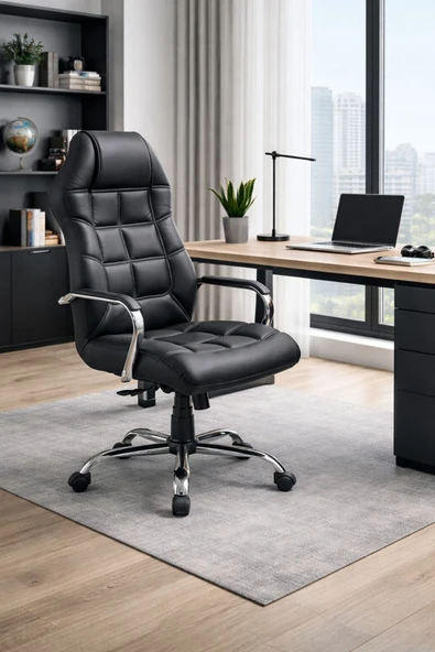 MEHMET YAREN BURO Lora Yönetici Ofis Koltuğu Lüks Büro Koltuğu Ergonomik Yatar Mekanizmalı Deri ürün görseli 1