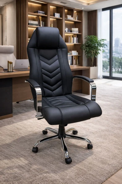 MEHMET YAREN BURO Deflen Yönetici Ofis Koltuğu Lüks Büro Koltuğu Ergonomik Yatar Mekanizmalı Deri ürün görseli 1