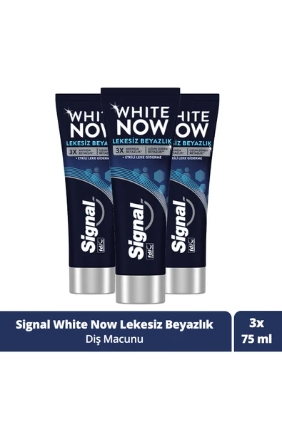 Signal White Now Leke Karşıtı Kahve Ve Sigara Içenler Için Beyazlatıcı Diş Macunu 75ml X3 ürün görseli 1