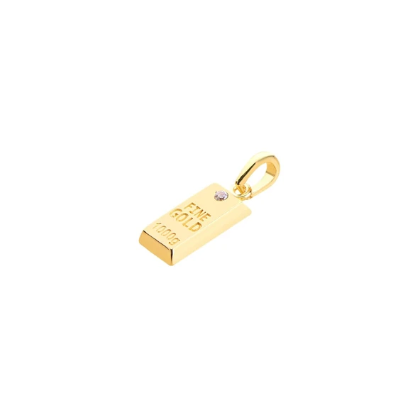 14 Ayar Altın Külçe Fine Gold Kolye Ucu 0,72 gr ürün görseli 1