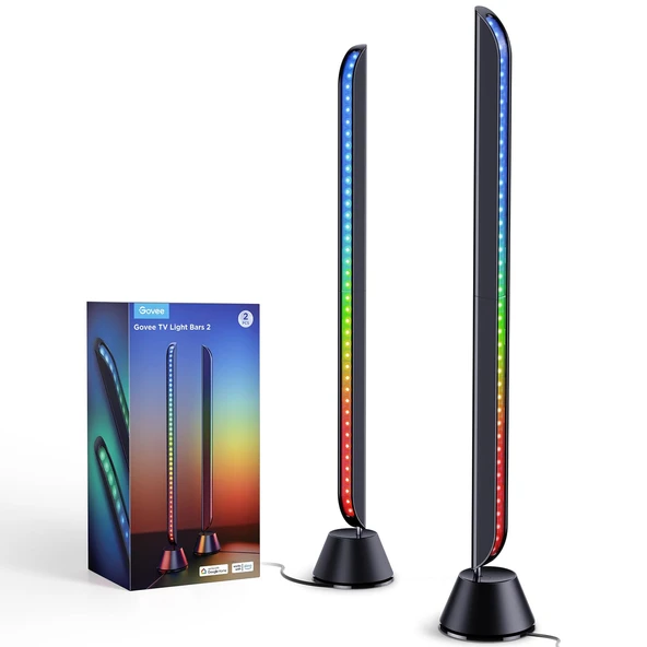 Govee LED Lightbar, 31 İnç RGBIC TV Işık Şeridi, 70-85 İnç TV'ler için TV Arka Işığı, Dekorasyon için Işık Çubuğu, Alexa ve Google Assistant ile Çalışır, 2 Paket ürün görseli 1