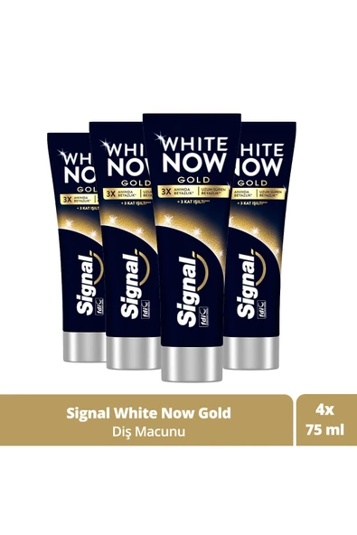 Signal White Now Gold Beyazlatıcı Işıltı Diş Macunu 75 ml 4 Adet ürün görseli 1