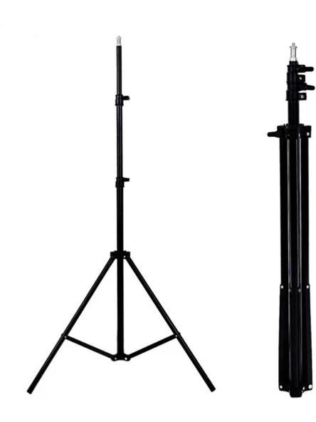Ateştech 3 Ayaklı Tripod Işık Ayağı  Ring Light, Kamera ve Telefon Uyumlu 2.1 Metre Ayarlanabilir Stand ürün görseli 1