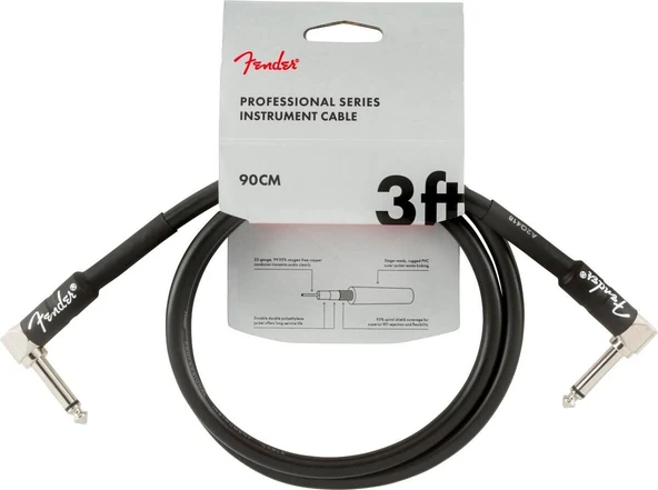Fender Professional L/L Uçlu 90cm Siyah Patch Kablosu ürün görseli 1