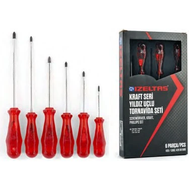 İzeltaş 6'lı Kraft Yıldız Tornavida Takımı - 4120008106 ürün görseli 1