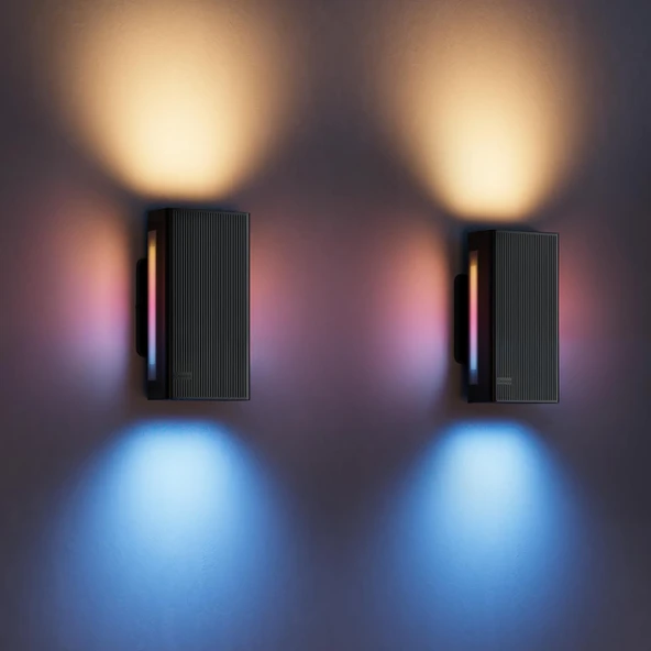 Govee Dış Mekan Yukarı Aşağı Duvar Lambası RGBICWW, 1400LM LED Dış Mekan Duvar Işığı, 64 Sahne Modlu, IP66 Su Geçirmez Duvar Lambası, Matter, Alexa ve Google Assistant ile Çalışır, 2'li Paket ürün görseli 1