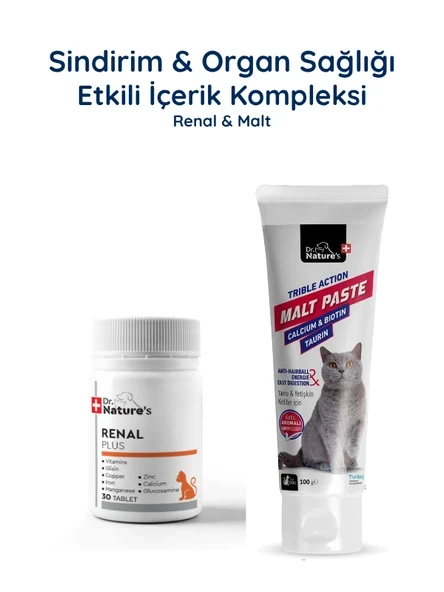 Kedi Malt Macun + Renal Böbrek Destek Paketi – Sindirim ve Üriner Sistem Desteği ürün görseli 1