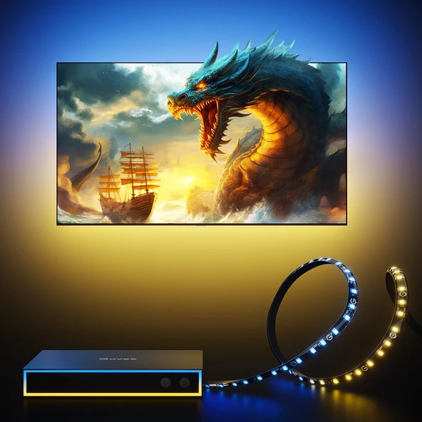 Govee AI Sync Box Kit, HDMI 2.0 Destek, RGBIC TV LED Backlight for 75-85 inç TVs, Alexa & Google Asistan, Color Match, CEC 3 1 Out Out ürün görseli 1