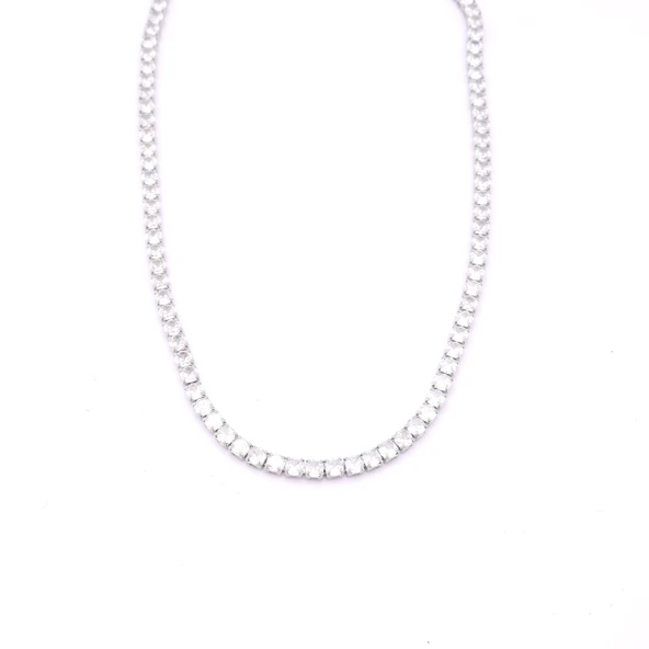 Su Yolu Kolye Çelik Zirkon Taşlı 55 CM ZN-521 ürün görseli 1