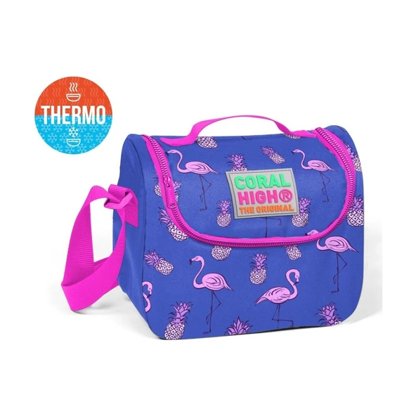 Coral High Mor Flamingo Desenli Termoslu Beslenme Çantası Kız Çocuk 11805 ürün görseli 1