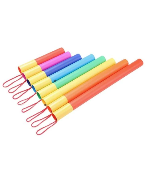 Temel Renkli Plastik 8li Askı İpli Nota Tüpü Seti BY11-25 ürün görseli 1