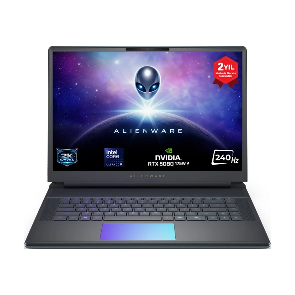 Dell Alienware 16 Area-51 AA16250 Ultra 9 275HX 64GB 1TB SSD 16GB RTX5080 175W 16 WQXGA 240Hz Windows 11 Pro İngilizce Klavye ürün görseli 1