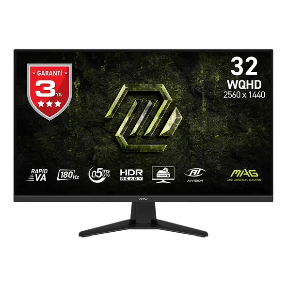 MSI MAG 325QF E18V 31.5 2560x1440 WQHD 180Hz 0.5ms HDMI DP Adaptive Sync Gaming Monitör ürün görseli 1