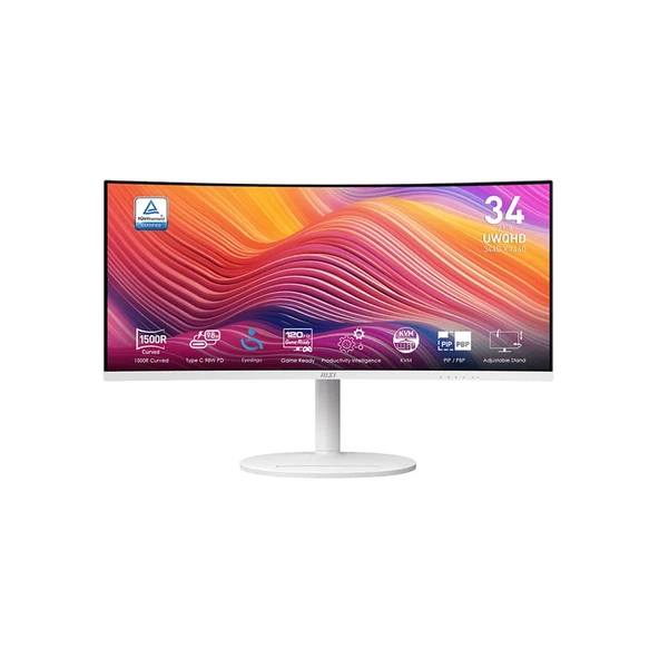 MSI Modern MD342CQPW 34 3440x1440 120Hz 1ms HDMI DP Type-C Adaptive Sync Monitör ürün görseli 1