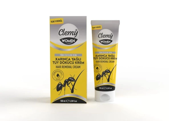 CLEMY 100ML TÜY DÖKÜCÜ KREM BAYAN KARINCA YAĞI ürün görseli 1
