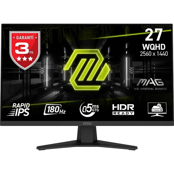 MSI MAG 274QF 27 2560x1440 WQHD 180Hz 0.5ms HDMI DP Adaptive Sync IPS Gaming Monitör ürün görseli 1