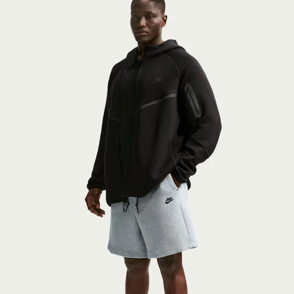 Nike Tech Fleece Short Erkek Gri Şort - Resim 3