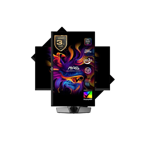 MSI MAG 271QP QD-OLED X24 26.5 2560x1440 WQHD 240Hz 0.03 ms HDMI DP True Black 400 Adaptive Sync QD-OLED Gaming Monitör ürün görseli 1