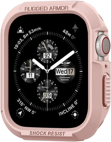 Spigen Apple Watch 40mm Seri Seri 6/SE/5/4 ile Uyumlu Kılıf Rugged Armor Rose Gold ürün görseli 1