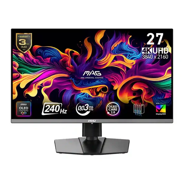 MSI MAG 272UP QD-OLED X24 26.5 3840x2160 UHD 240Hz 0.03 ms HDMI DP Type-C True Black 400 G-Sync QD-OLED Gaming Monitör ürün görseli 1