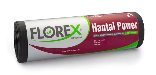ŞeyliŞeyler Florex Hantal ÇöpTorbası 1000 gr 10'lu Ekstra Dayanıklı Endüstriyel Poşet 5 Rulo ürün görseli 1