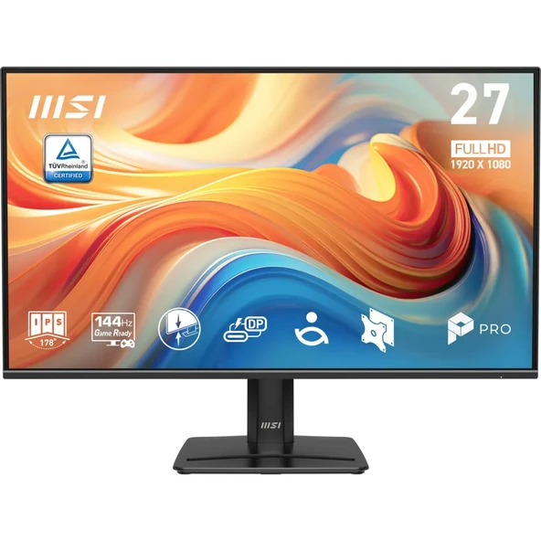 MSI PRO MP272 E14C 27 1920x1080 FHD 144Hz 1ms HDMI DP Type-C FreeSync IPS Monitör ürün görseli 1