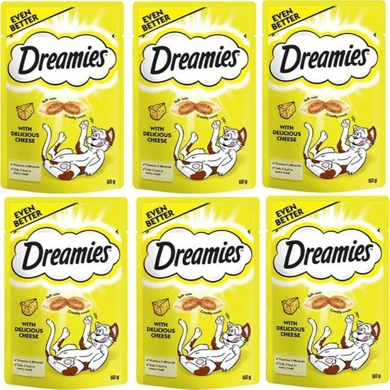 Whiskas Dreamies Peynirli Kedi Ödülü 60 Gr X 6 Adet ürün görseli 1