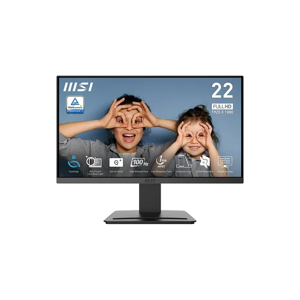 MSI PRO MP223 E2 21.5 1920x1080 FHD 100Hz 1ms HDMI DP Adaptive Sync Led Monitör ürün görseli 1