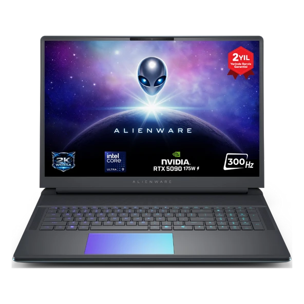 Dell Alienware 18 Area-51 AA18250 Ultra 9 275HX 64GB 4TB SSD 24GB RTX5090 175W 18 WQXGA 300Hz Windows 11 Pro  İngilizce Klavye ürün görseli 1